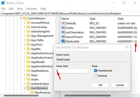 change-stateenable-value