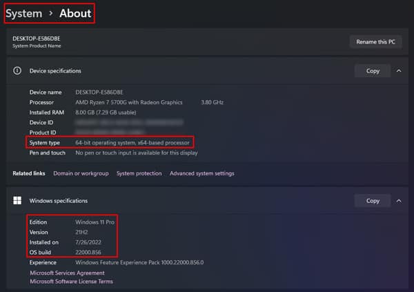 Windows build and edition