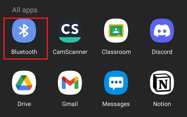 choose bluetooth option