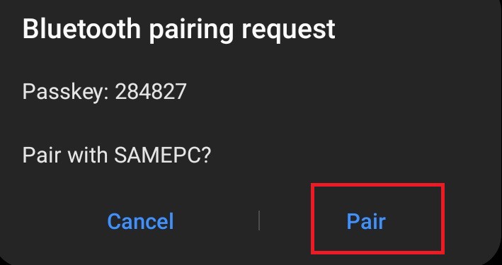 choose pair option