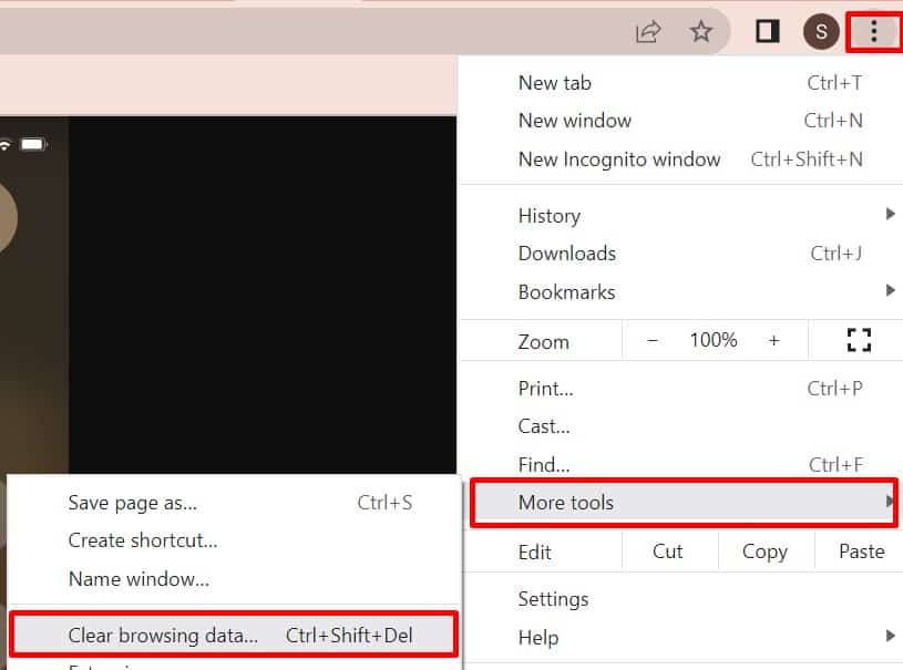 clear browsing data