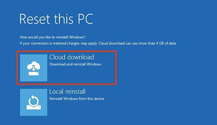 cloud download or local reinstall