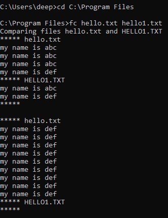 compare using command