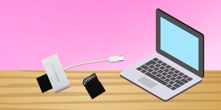 connect sd to usb adapter to laptop