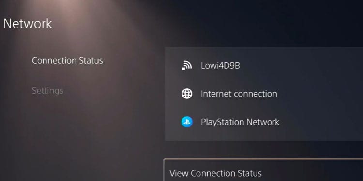 connection status ps5