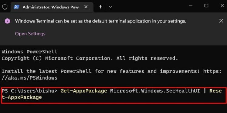 copy and paste command in powershell