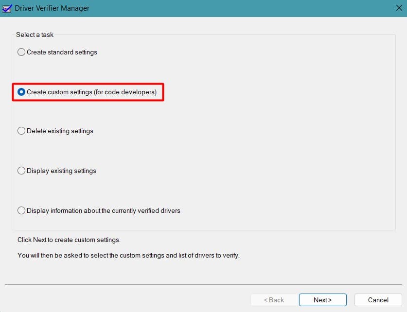 create custom settings