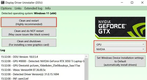 ddu-nvidia-uninstallation