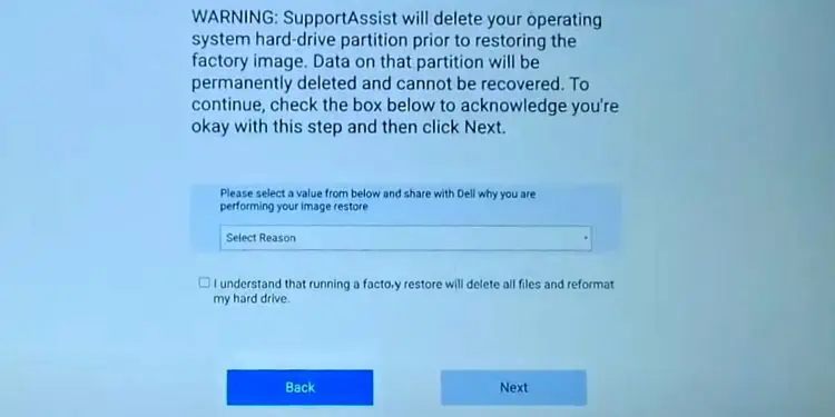 How to Factory Reset Laptop Without Password (in 3 Ways) 41 dell-select-reason