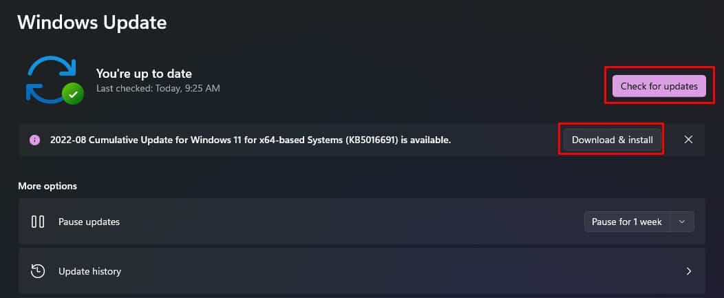 download and install updates