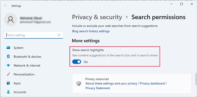 enable-disable-search-highlights