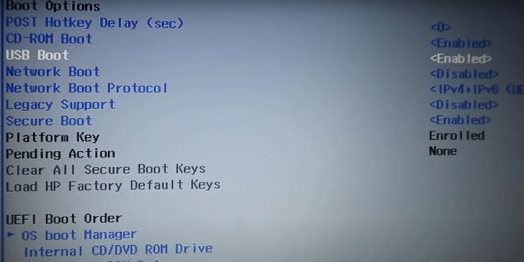 enable usb boot