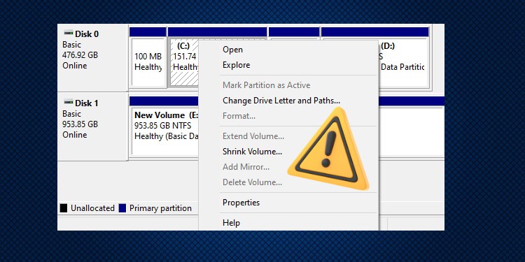 extend volume greyed out