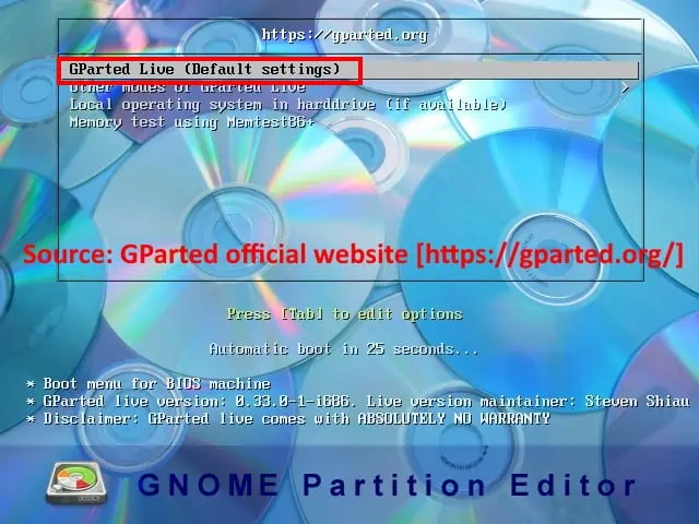 gparted-live-boot