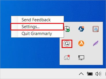 grammarly-taskbar-settings