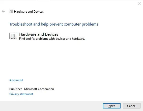 hardware-and-device-troubleshooter