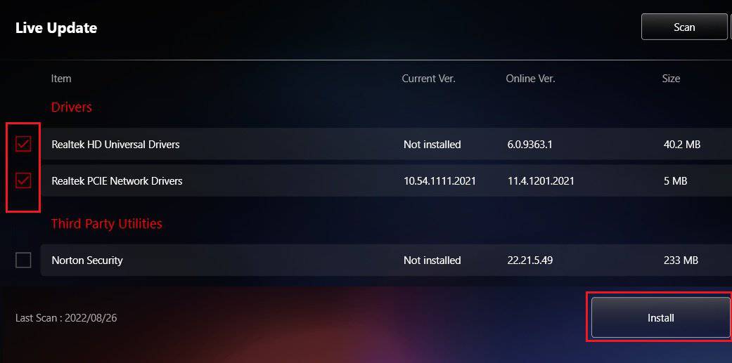 install msi updates on dragon center