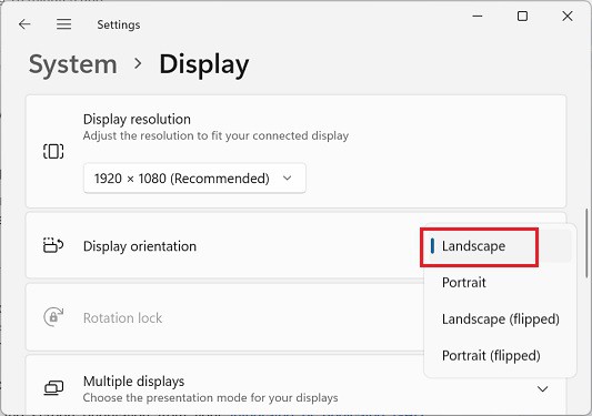 landscape in settings