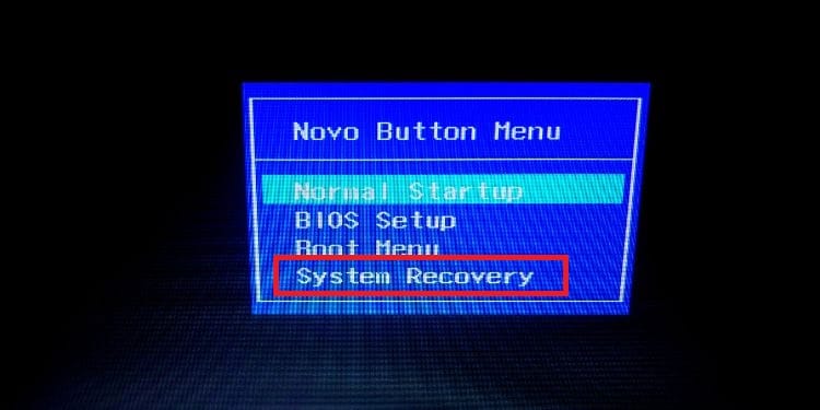 lenovo choose system recovery