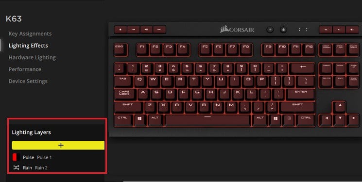 lighting layers in corsair icue