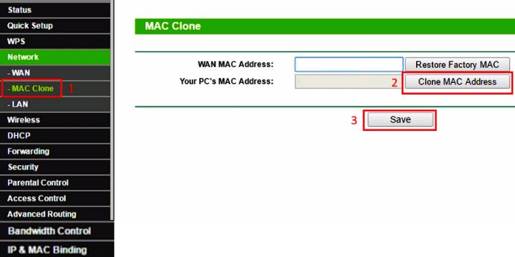mac address cloning