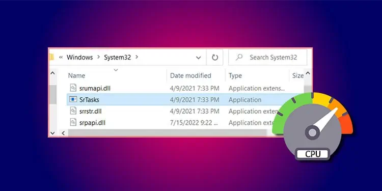 Fix: Microsoft Windows System Protection Background Tasks (SrTasks.exe) High CPU & Disk Usage