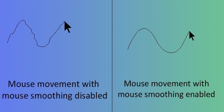mouse smoothing on and off
