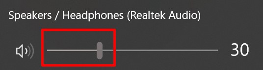 move slider to increase volume