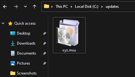 msu file in local disk c