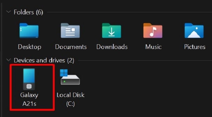 my android device in this pc