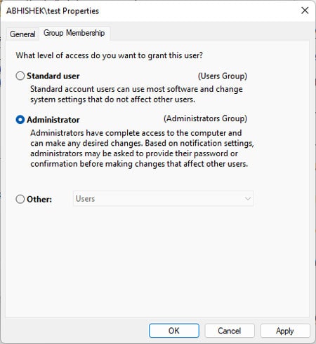 netplwiz-administrator