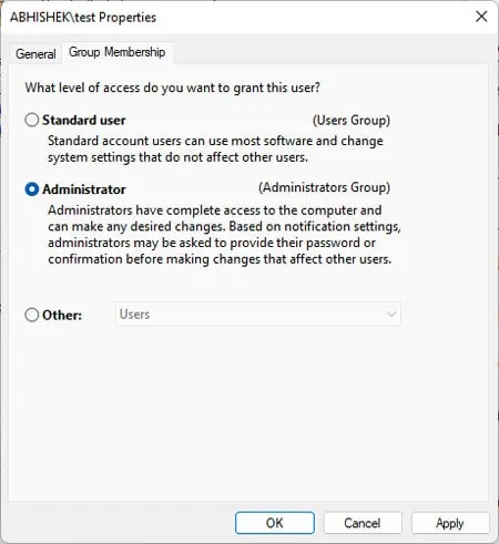 netplwiz-administrator