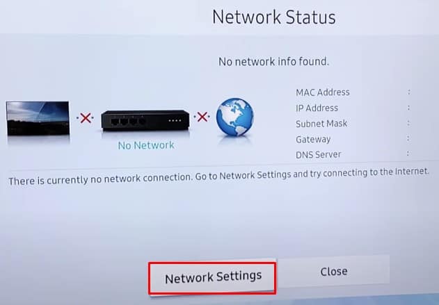 network settings on samsung tv