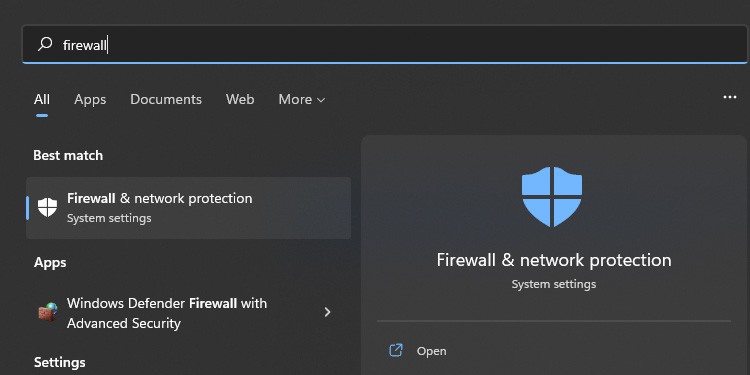 open firewall