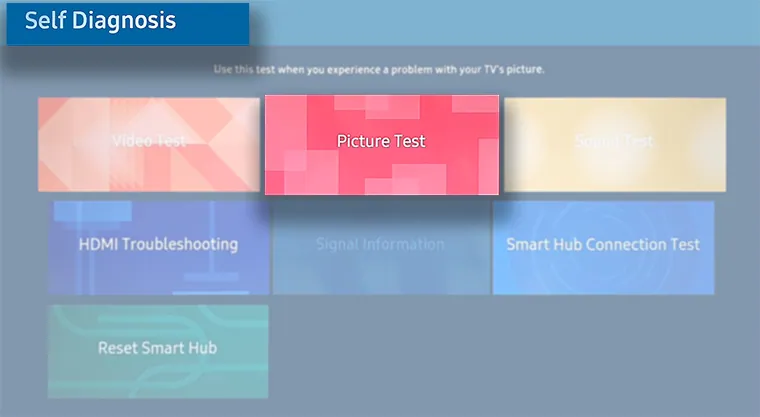 picture test samsung tv