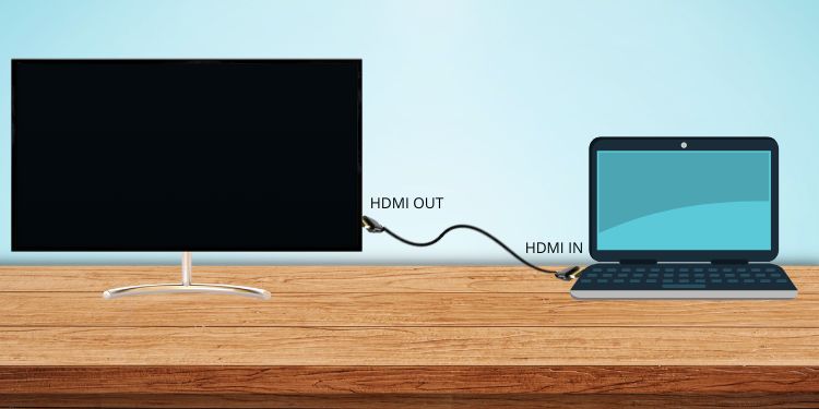 plug in the other end to the input HDMI port of your laptop