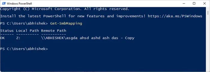 powershell-get-all-network-drives