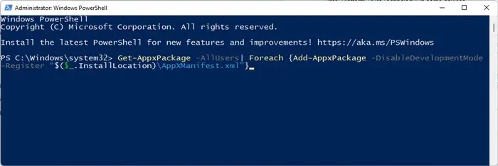 powershell-reinstall-apps-all-users