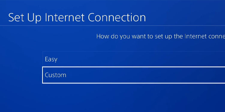ps4 custom internet connection