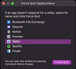 quit-safari