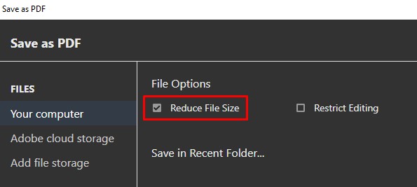 reduce file size