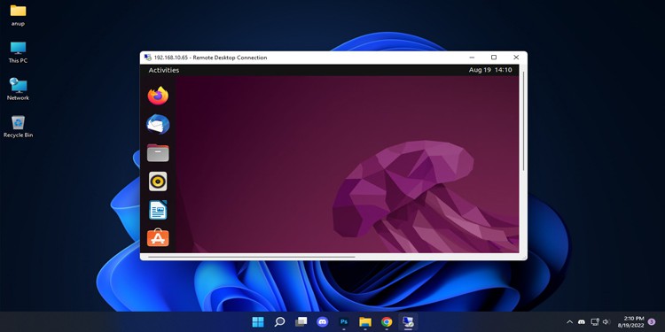 remote desktop windows to linux