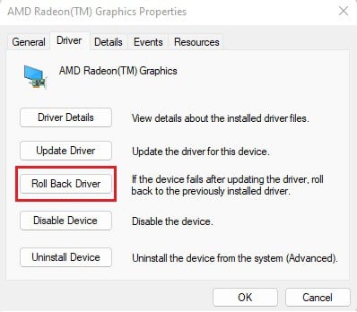 rollback device driver
