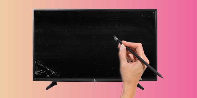 How to Fix a Broken TV Screen? 1 scratch-tv-screen-with-the-help-of-pencil