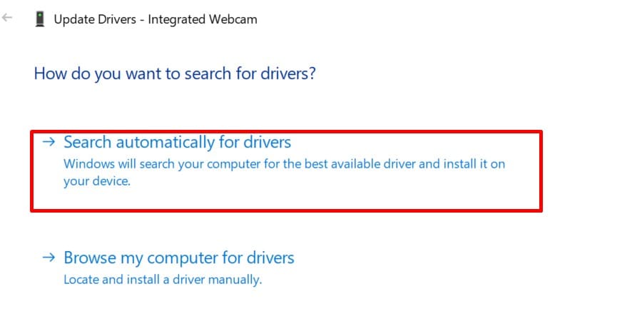 search automatically for drivers