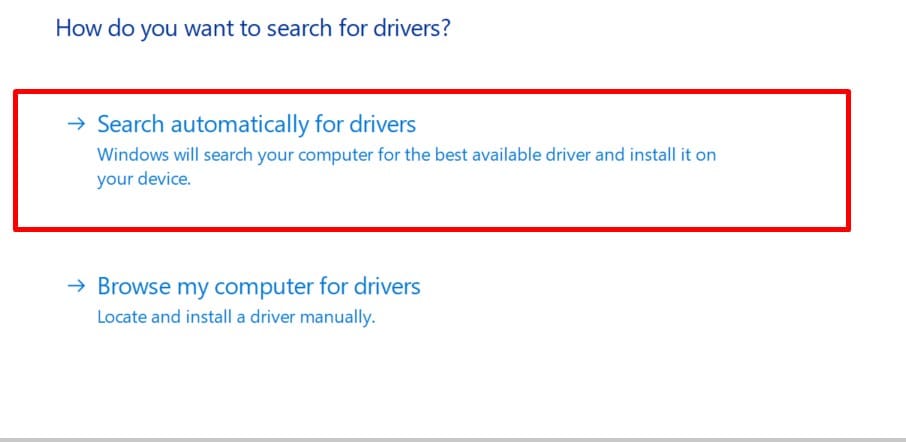 search automatically for drivers