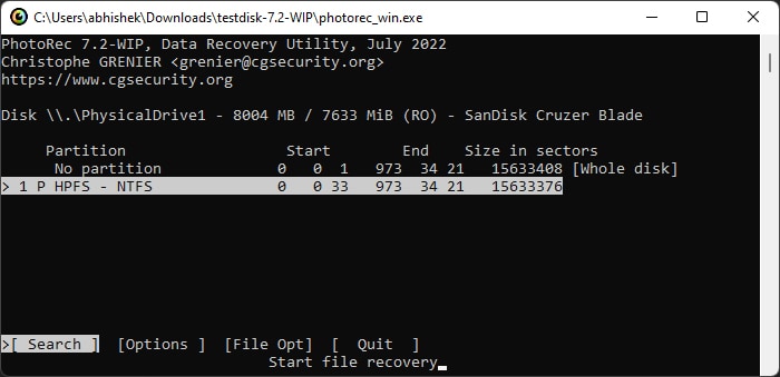 search-photorec