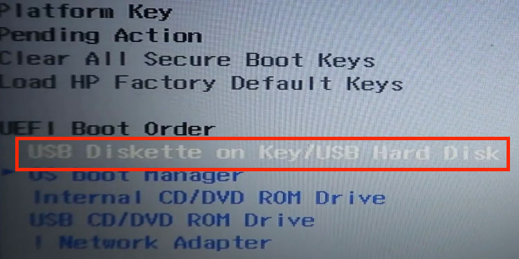 set boot order