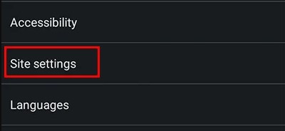 site settings chrome android