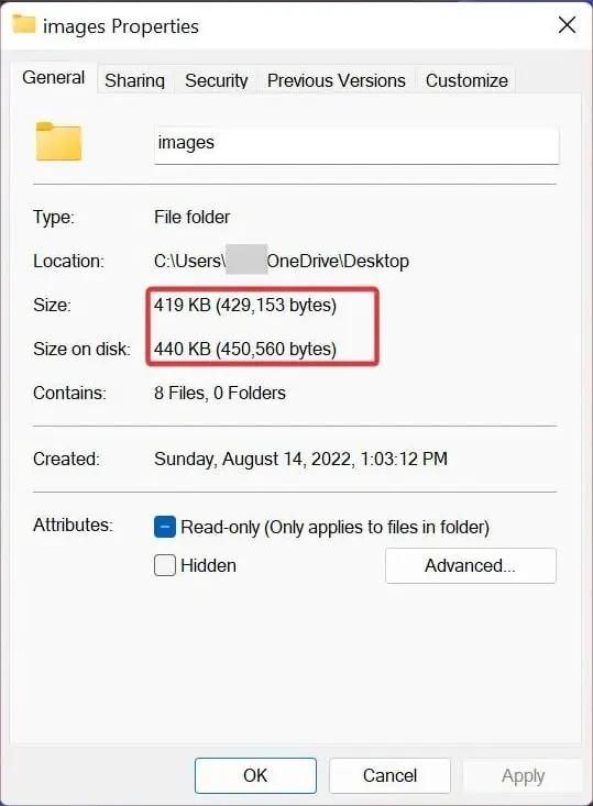size-in-the-disk